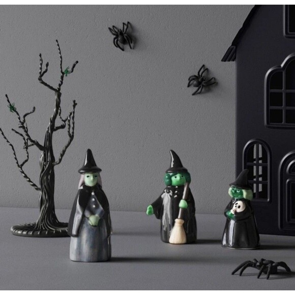 New Target Halloween Witch Hyde & Eek Ceramic Mini Mantle Figures 3pc Set *READ* - Picture 2 of 9